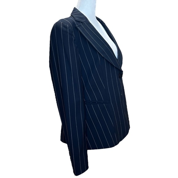 Emporio Armani - Virgin Wool Blazer Pin-Stripes, Size 14 US (SZ 48 IT) Navy Blue - Picture 4 of 16
